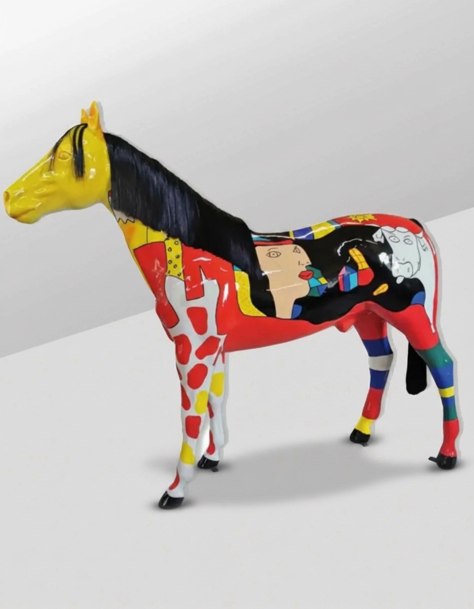 Casa Padrino sculpture décorative de luxe Pferd Picasso Schwarz Mähne H. 200 cm - Immense sculpture de jardin - Sculpture grandeur nature - Sculpture décorative XXL Casa Padrino sculpture décorative de luxe Pferd Picasso Schwarz Mähne H. 200 cm - Immense sculpture de jardin - Sculpture grandeur nature - Sculpture décorative XXL