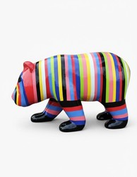 Casa Padrino Luxus Deko Skulptur Bär Gestreift H. 90 cm - Deko Skulptur - Deko Figur - Tierfigur - Gartendeko Casa Padrino Luxus Deko Skulptur Bär Gestreift H. 90 cm - Deko Skulptur - Deko Figur - Tierfigur - Gartendeko