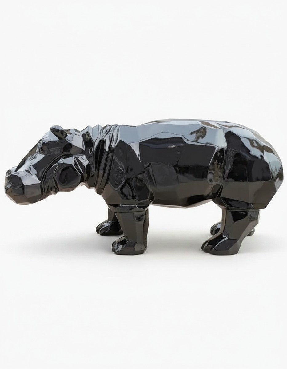 Casa Padrino scultura decorativa di lusso Nilpferd Facettiertes A. 38 cm - Scultura decorativa - Figura decorativa - Figura animale - Decorazione da giardino Casa Padrino scultura decorativa di lusso Nilpferd Facettiertes A. 38 cm - Scultura decorativa - Figura decorativa - Figura animale - Decorazione da giardino