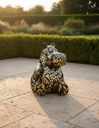 Casa Padrino scultura decorativa di lusso Nilpferd Sitzend Hindi A. 95 cm - Scultura decorativa - Figura decorativa - Figura animale - Decorazione da giardino Casa Padrino scultura decorativa di lusso Nilpferd Sitzend Hindi A. 95 cm - Scultura decorativa - Figura decorativa - Figura animale - Decorazione da giardino