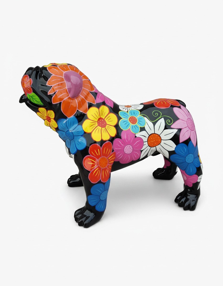Casa Padrino scultura decorativa di lusso Hund Bulldoggenblumen A. 70 cm - Scultura decorativa - Figura decorativa - Figura animale - Decorazione da giardino Casa Padrino scultura decorativa di lusso Hund Bulldoggenblumen A. 70 cm - Scultura decorativa - Figura decorativa - Figura animale - Decorazione da giardino