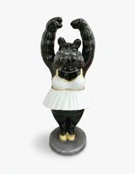 Casa Padrino Luxus Deko Skulptur Nilpferd Hippo Ballerina H. 93 cm - Deko Skulptur - Deko Figur - Tierfigur - Gartendeko