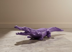 Casa Padrino scultura decorativa di lusso Reptil Krokodil Lilas A. 20 cm - Scultura decorativa - Figura decorativa - Figura animale - Decorazione da giardino