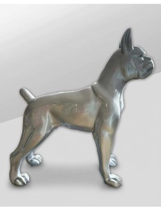 Casa Padrino sculpture décorative de luxe Hund Riesiger Silber Oder Goldboxer H. 180 cm - Immense sculpture de jardin - Sculpture grandeur nature - Sculpture décorative XXL Casa Padrino sculpture décorative de luxe Hund Riesiger Silber Oder Goldboxer H. 180 cm - Immense sculpture de jardin - Sculpture grandeur nature - Sculpture décorative XXL