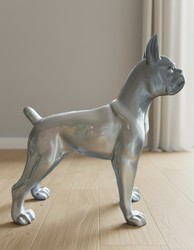 Casa Padrino scultura decorativa di lusso Hund Riesiger Silber Oder Goldboxer A. 180 cm - Enorme scultura da giardino - Scultura a grandezza naturale - Scultura decorativa XXL Casa Padrino scultura decorativa di lusso Hund Riesiger Silber Oder Goldboxer A. 180 cm - Enorme scultura da giardino - Scultura a grandezza naturale - Scultura decorativa XXL