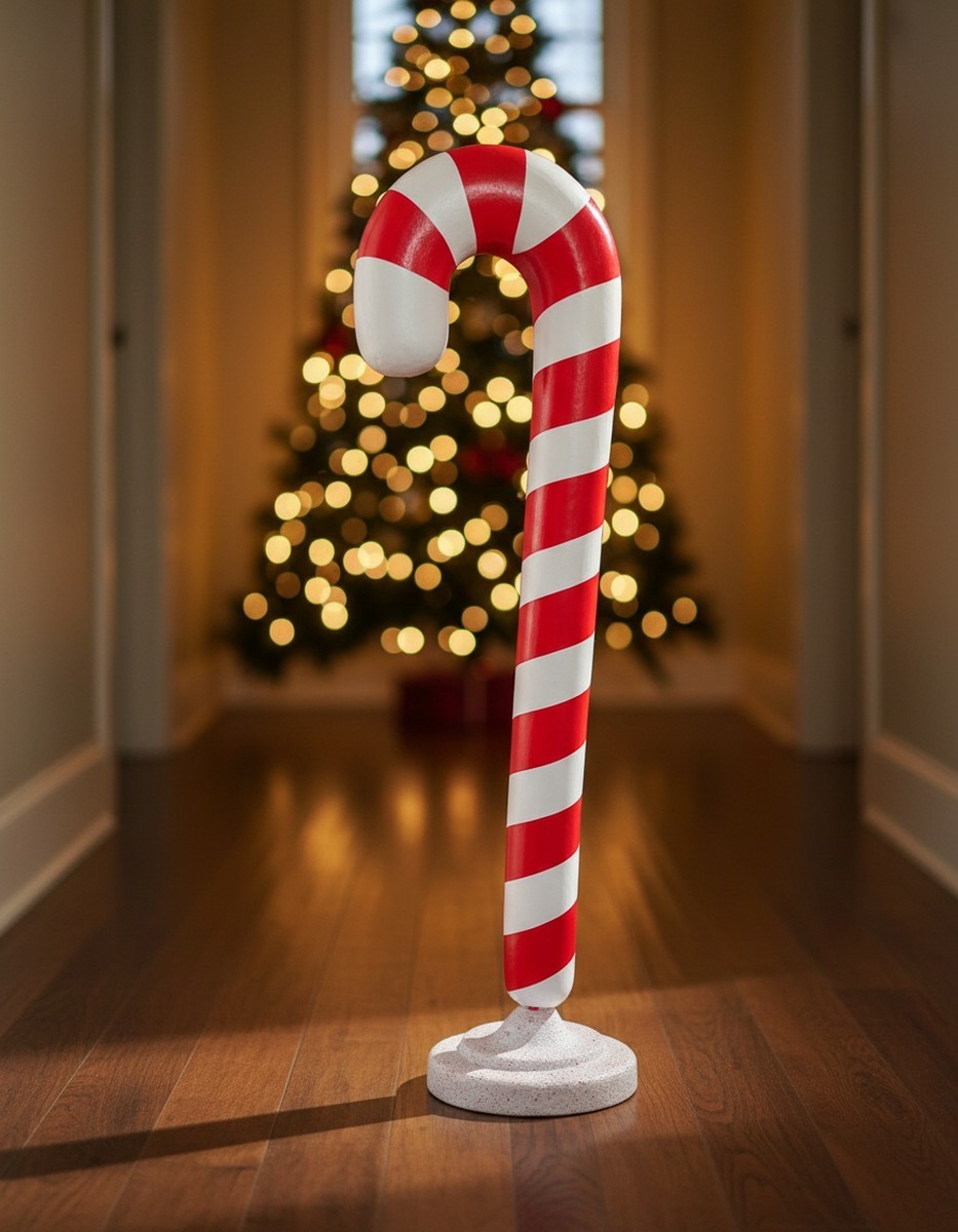 Casa Padrino scultura decorativa di lusso Weihnachtsfigur Zuckerstange A. 161 cm - Enorme scultura da giardino - Scultura a grandezza naturale - Scultura decorativa XXL Casa Padrino scultura decorativa di lusso Weihnachtsfigur Zuckerstange A. 161 cm - Enorme scultura da giardino - Scultura a grandezza naturale - Scultura decorativa XXL