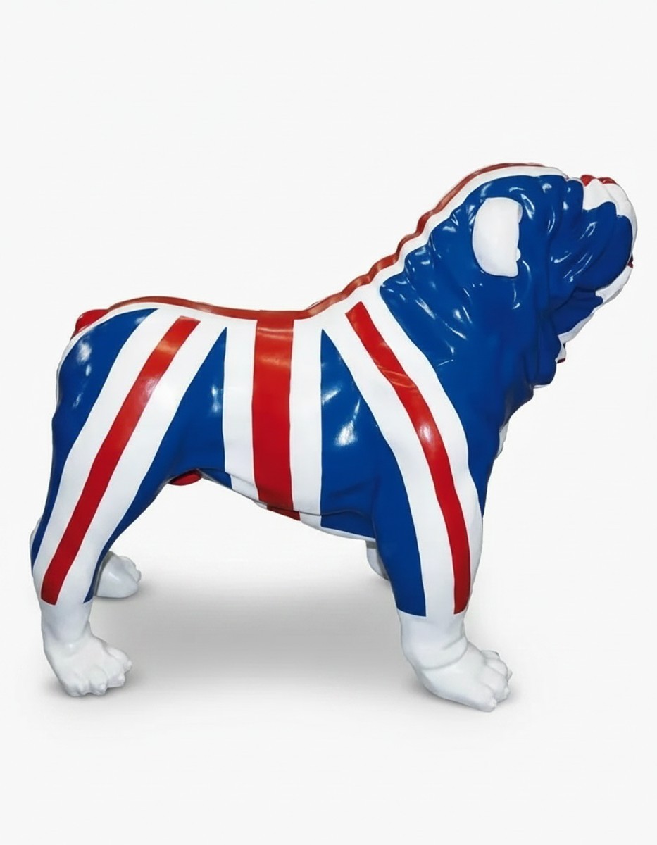 Casa Padrino sculpture décorative de luxe Hund Bulldog Englische Flagge H. 160 cm - Immense sculpture de jardin - Sculpture grandeur nature - Sculpture décorative XXL Casa Padrino sculpture décorative de luxe Hund Bulldog Englische Flagge H. 160 cm - Immense sculpture de jardin - Sculpture grandeur nature - Sculpture décorative XXL