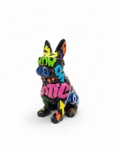 Casa Padrino Luxus Deko Skulptur Hund Bulldogge Brille Krawatte Graffiti H. 80 cm - Deko Skulptur - Deko Figur - Tierfigur - Gartendeko Casa Padrino Luxus Deko Skulptur Hund Bulldogge Brille Krawatte Graffiti H. 80 cm - Deko Skulptur - Deko Figur - Tierfigur - Gartendeko