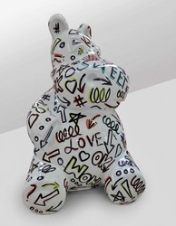 Casa Padrino sculpture décorative de luxe Nilpferd Graffiti Sitzend H. 95 cm - Sculpture décorative - Figurine décorative - Figurine animale - Décoration de jardin Casa Padrino sculpture décorative de luxe Nilpferd Graffiti Sitzend H. 95 cm - Sculpture décorative - Figurine décorative - Figurine animale - Décoration de jardin