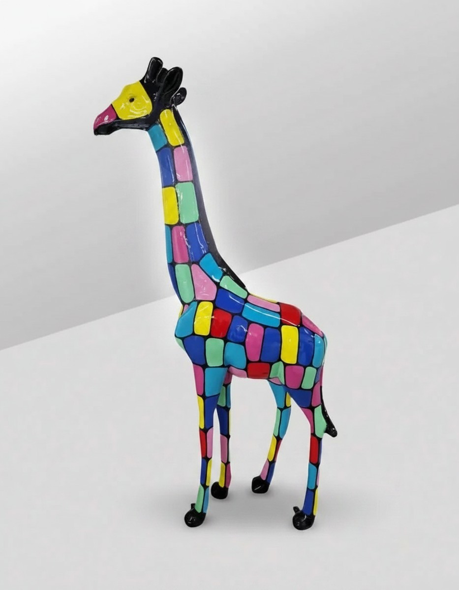 Casa Padrino sculpture décorative de luxe Giraffe Bunt H. 210 cm - Immense sculpture de jardin - Sculpture grandeur nature - Sculpture décorative XXL Casa Padrino sculpture décorative de luxe Giraffe Bunt H. 210 cm - Immense sculpture de jardin - Sculpture grandeur nature - Sculpture décorative XXL