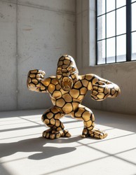 Casa Padrino sculpture décorative de luxe Affe Gorilla Stein H. 110 cm - Immense sculpture de jardin - Sculpture grandeur nature - Sculpture décorative XXL