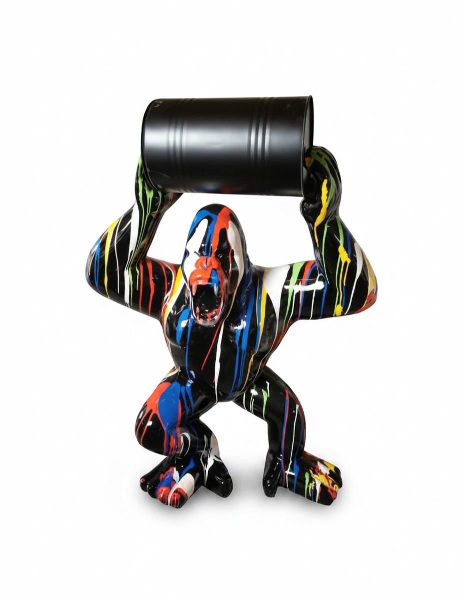 Casa Padrino sculpture décorative de luxe Affe Gorilla Matte Barrel Mülleimer H. 140 cm - Immense sculpture de jardin - Sculpture grandeur nature - Sculpture décorative XXL Casa Padrino sculpture décorative de luxe Affe Gorilla Matte Barrel Mülleimer H. 140 cm - Immense sculpture de jardin - Sculpture grandeur nature - Sculpture décorative XXL