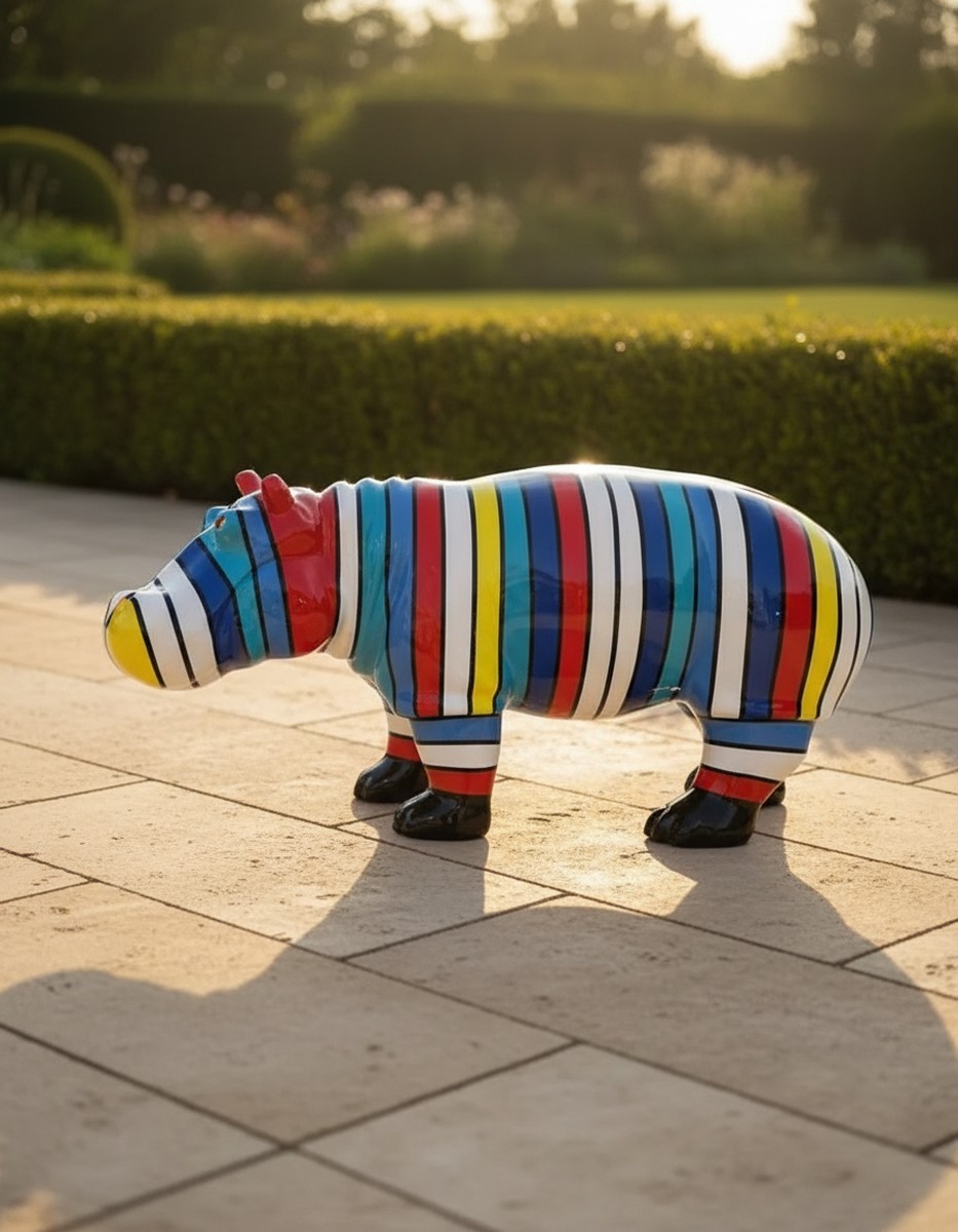 Casa Padrino scultura decorativa di lusso Nilpferd Rykiel A. 45 cm - Scultura decorativa - Figura decorativa - Figura animale - Decorazione da giardino Casa Padrino scultura decorativa di lusso Nilpferd Rykiel A. 45 cm - Scultura decorativa - Figura decorativa - Figura animale - Decorazione da giardino