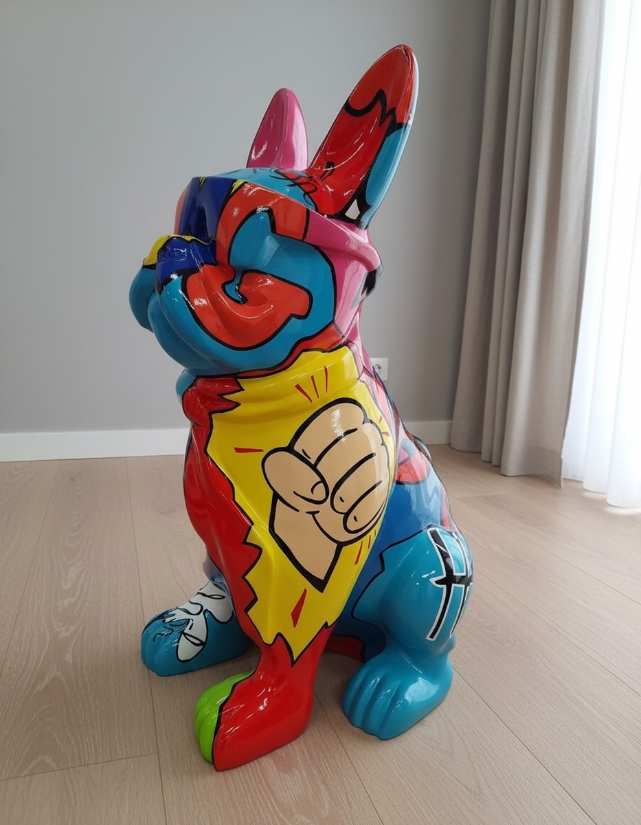 Casa Padrino scultura decorativa di lusso Hund Bulldogge Brille Krawatte Comics A. 120 cm - Enorme scultura da giardino - Scultura a grandezza naturale - Scultura decorativa XXL Casa Padrino scultura decorativa di lusso Hund Bulldogge Brille Krawatte Comics A. 120 cm - Enorme scultura da giardino - Scultura a grandezza naturale - Scultura decorativa XXL