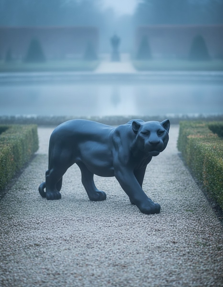 Casa Padrino sculpture décorative de luxe Raubkatze Panther H. 72 cm - Sculpture décorative - Figurine décorative - Figurine animale - Décoration de jardin Casa Padrino sculpture décorative de luxe Raubkatze Panther H. 72 cm - Sculpture décorative - Figurine décorative - Figurine animale - Décoration de jardin