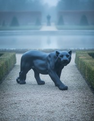 Casa Padrino sculpture décorative de luxe Raubkatze Panther H. 72 cm - Sculpture décorative - Figurine décorative - Figurine animale - Décoration de jardin Casa Padrino sculpture décorative de luxe Raubkatze Panther H. 72 cm - Sculpture décorative - Figurine décorative - Figurine animale - Décoration de jardin