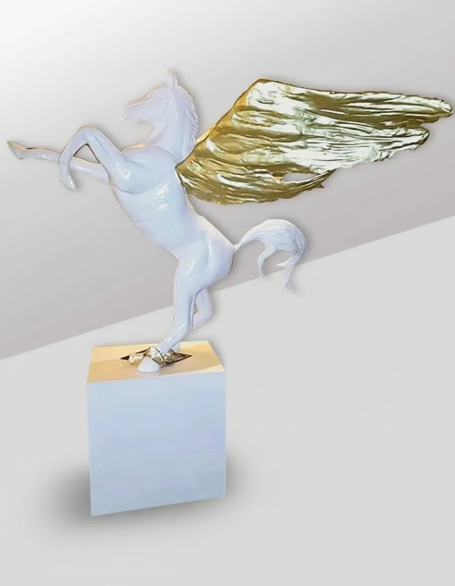 Casa Padrino sculpture décorative de luxe Pferd Pegasus H. 230 cm - Immense sculpture de jardin - Sculpture grandeur nature - Sculpture décorative XXL Casa Padrino sculpture décorative de luxe Pferd Pegasus H. 230 cm - Immense sculpture de jardin - Sculpture grandeur nature - Sculpture décorative XXL