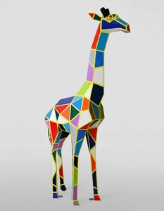 Casa Padrino sculpture décorative de luxe Giraffe Harlekin Facettierte H. 200 cm - Immense sculpture de jardin - Sculpture grandeur nature - Sculpture décorative XXL Casa Padrino sculpture décorative de luxe Giraffe Harlekin Facettierte H. 200 cm - Immense sculpture de jardin - Sculpture grandeur nature - Sculpture décorative XXL