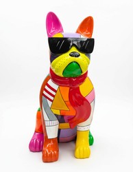 Casa Padrino sculpture décorative de luxe Hund Kubic Bulldogge Brille Krawatte H. 120 cm - Immense sculpture de jardin - Sculpture grandeur nature - Sculpture décorative XXL Casa Padrino sculpture décorative de luxe Hund Kubic Bulldogge Brille Krawatte H. 120 cm - Immense sculpture de jardin - Sculpture grandeur nature - Sculpture décorative XXL