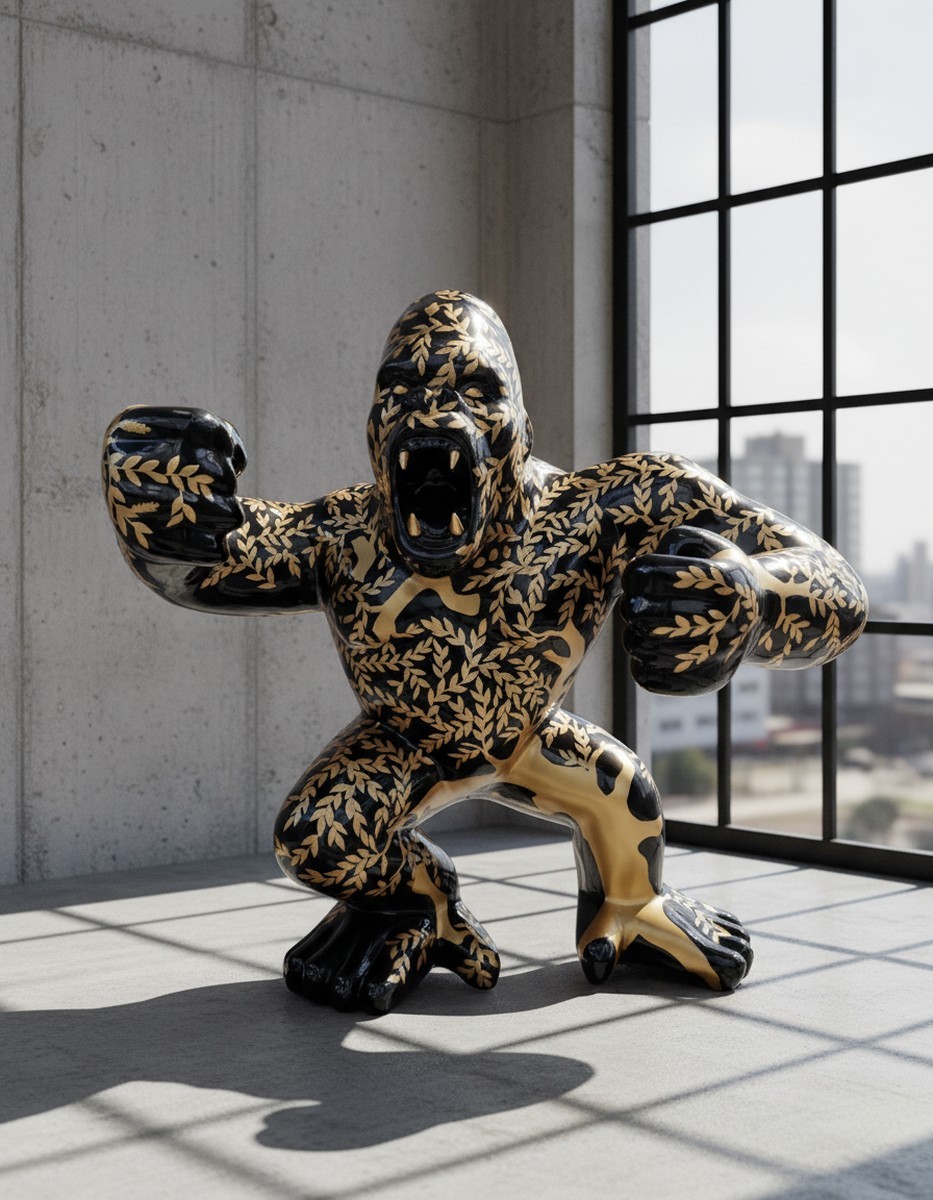 Casa Padrino escultura decorativa de lujo Affe Kong Wütende Gorilla Hindi A. 100 cm - Escultura de jardín enorme - Escultura de tamaño natural - Escultura decorativa XXL Casa Padrino escultura decorativa de lujo Affe Kong Wütende Gorilla Hindi A. 100 cm - Escultura de jardín enorme - Escultura de tamaño natural - Escultura decorativa XXL