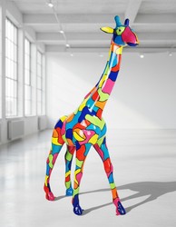 Casa Padrino scultura decorativa di lusso Giraffe Mosaik A. 230 cm - Enorme scultura da giardino - Scultura a grandezza naturale - Scultura decorativa XXL