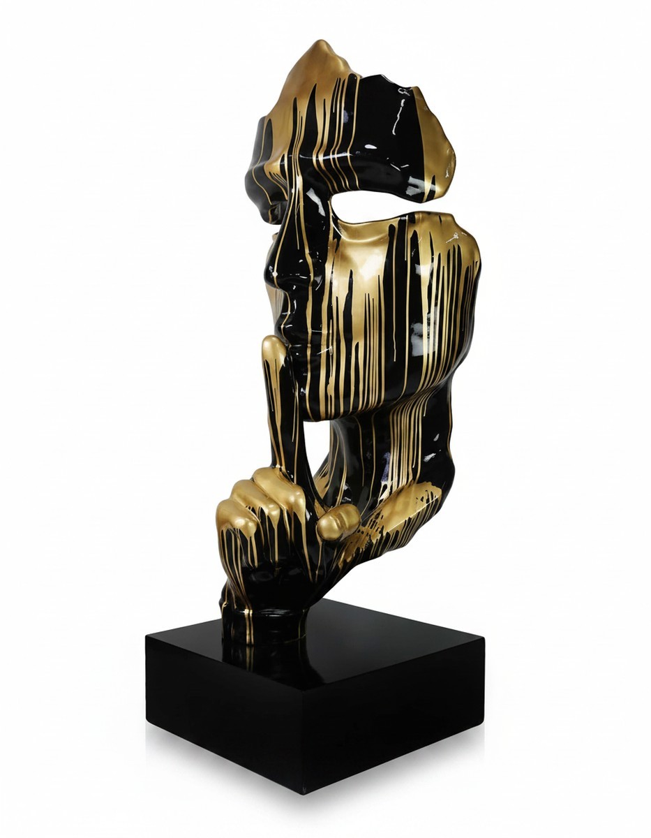 Casa Padrino sculpture décorative de luxe Statue Trash Gold Gesichtsmaske H. 50 cm - Sculpture décorative - Figurine décorative - Figurine animale - Décoration de jardin Casa Padrino sculpture décorative de luxe Statue Trash Gold Gesichtsmaske H. 50 cm - Sculpture décorative - Figurine décorative - Figurine animale - Décoration de jardin