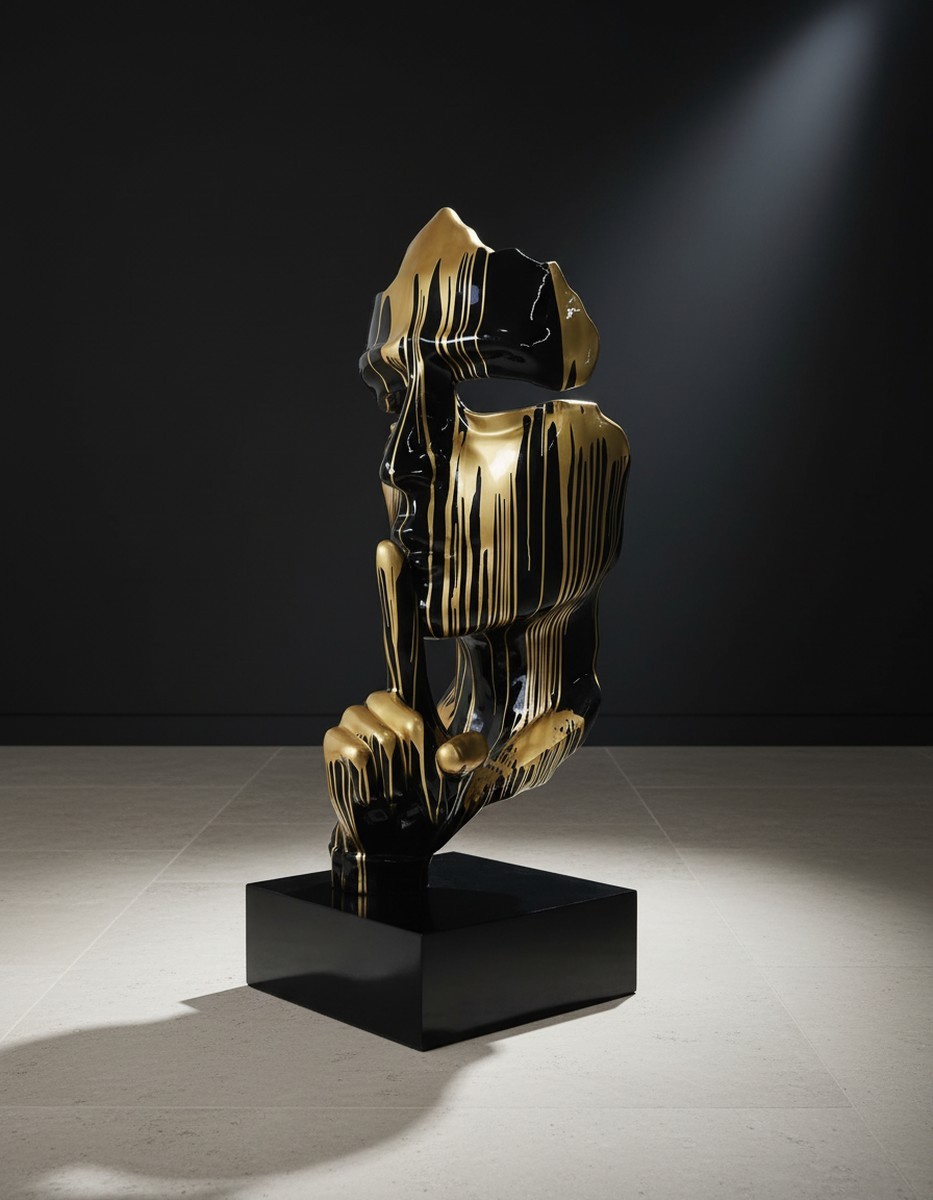 Casa Padrino sculpture décorative de luxe Statue Trash Gold Gesichtsmaske H. 50 cm - Sculpture décorative - Figurine décorative - Figurine animale - Décoration de jardin Casa Padrino sculpture décorative de luxe Statue Trash Gold Gesichtsmaske H. 50 cm - Sculpture décorative - Figurine décorative - Figurine animale - Décoration de jardin
