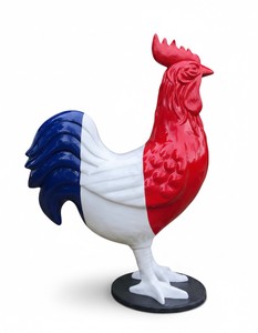 Casa Padrino scultura decorativa di lusso Vogel Dreifarbiger Riesenhahn A. 215 cm - Enorme scultura da giardino - Scultura a grandezza naturale - Scultura decorativa XXL Casa Padrino scultura decorativa di lusso Vogel Dreifarbiger Riesenhahn A. 215 cm - Enorme scultura da giardino - Scultura a grandezza naturale - Scultura decorativa XXL