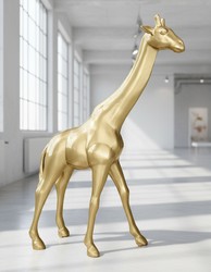 Casa Padrino sculpture décorative de luxe Giraffe Gold H. 230 cm - Immense sculpture de jardin - Sculpture grandeur nature - Sculpture décorative XXL Casa Padrino sculpture décorative de luxe Giraffe Gold H. 230 cm - Immense sculpture de jardin - Sculpture grandeur nature - Sculpture décorative XXL