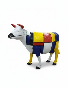 Casa Padrino scultura decorativa di lusso Kuh Mondrian A. 150 cm - Enorme scultura da giardino - Scultura a grandezza naturale - Scultura decorativa XXL Casa Padrino scultura decorativa di lusso Kuh Mondrian A. 150 cm - Enorme scultura da giardino - Scultura a grandezza naturale - Scultura decorativa XXL