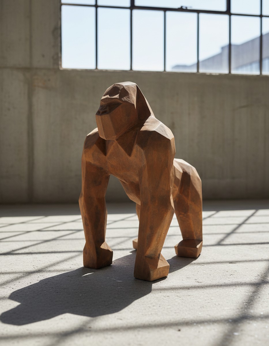 Casa Padrino escultura decorativa de lujo Affe Corten Facettengorilla A. 128 cm - Escultura de jardín enorme - Escultura de tamaño natural - Escultura decorativa XXL Casa Padrino escultura decorativa de lujo Affe Corten Facettengorilla A. 128 cm - Escultura de jardín enorme - Escultura de tamaño natural - Escultura decorativa XXL