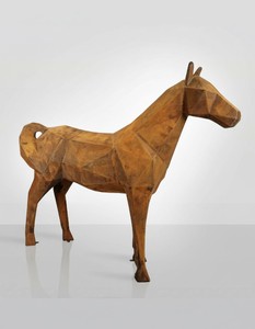 Casa Padrino scultura decorativa di lusso Kuh Corten Facettiertes Pferd A. 190 cm - Enorme scultura da giardino - Scultura a grandezza naturale - Scultura decorativa XXL Casa Padrino scultura decorativa di lusso Kuh Corten Facettiertes Pferd A. 190 cm - Enorme scultura da giardino - Scultura a grandezza naturale - Scultura decorativa XXL