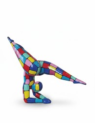 Casa Padrino sculpture décorative de luxe Statue Bunt Akrobatin H. 140 cm - Immense sculpture de jardin - Sculpture grandeur nature - Sculpture décorative XXL