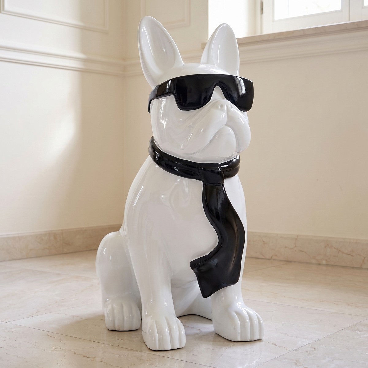 Casa Padrino escultura decorativa de lujo Hund Bulldogge Brille Krawatte A. 196 cm - Escultura de jardín enorme - Escultura de tamaño natural - Escultura decorativa XXL Casa Padrino escultura decorativa de lujo Hund Bulldogge Brille Krawatte A. 196 cm - Escultura de jardín enorme - Escultura de tamaño natural - Escultura decorativa XXL