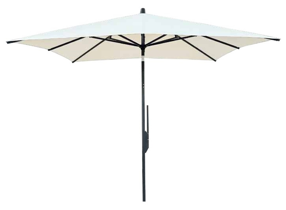 Casa Padrino Luxury Parasol Anthracite / Grey - Round Garden Umbrella with Aluminum Mast and Polyacrylic Cover - Diameter 300 cm Casa Padrino Luxury Parasol Anthracite / Grey - Round Garden Umbrella with Aluminum Mast and Polyacrylic Cover - Diameter 300 cm