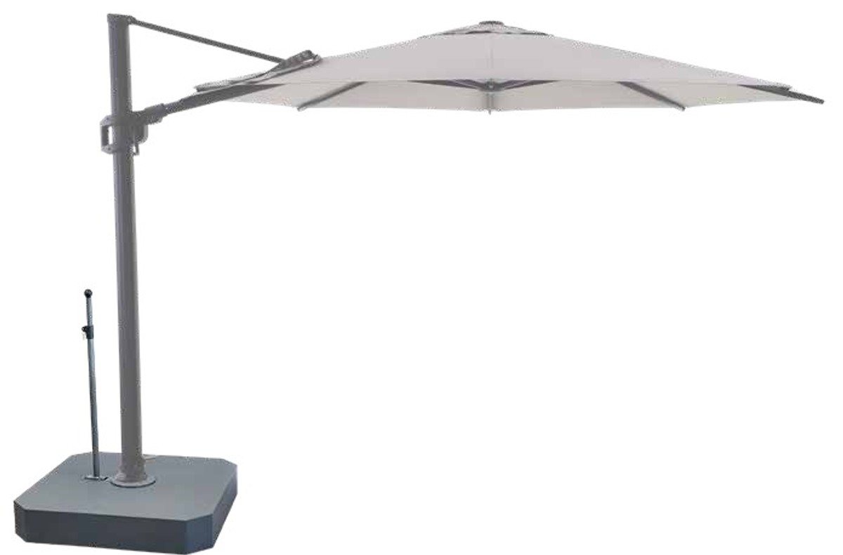 Casa Padrino Luxury Cantilever Parasol Anthracite / Grey - Round Sunshade with 360 Degree Rotating Base - Diameter 350 cm Casa Padrino Luxury Cantilever Parasol Anthracite / Grey - Round Sunshade with 360 Degree Rotating Base - Diameter 350 cm