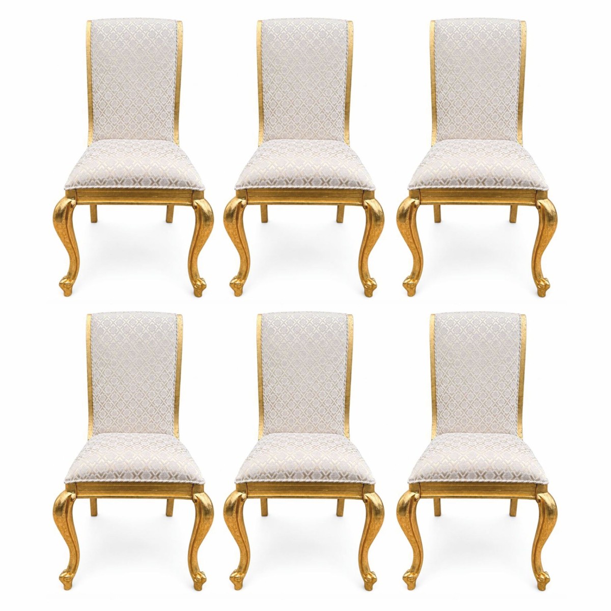 Prunkvolles Luxus Barock Esszimmer Stuhl 6er Set Weiß Gold Prunkvolles Luxus Barock Esszimmer Stuhl 6er Set Weiß Gold