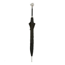 Casa Padrino Paraguas de lujo para hombre con cabeza de león plata resina 95cm diámetro 110cm Casa Padrino Paraguas de lujo para hombre con cabeza de león plata resina 95cm diámetro 110cm