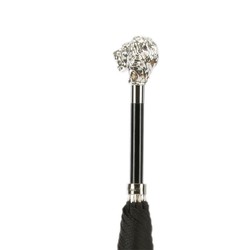 Casa Padrino Paraguas de lujo para hombre con cabeza de león plata resina 95cm diámetro 110cm Casa Padrino Paraguas de lujo para hombre con cabeza de león plata resina 95cm diámetro 110cm