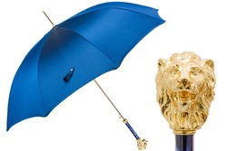 Casa Padrino Paraguas de lujo hombre con león dorado - Apertura automática - 100% poliéster - Mango resina esmaltada oro - 95cm x 110cm Casa Padrino Paraguas de lujo hombre con león dorado - Apertura automática - 100% poliéster - Mango resina esmaltada oro - 95cm x 110cm