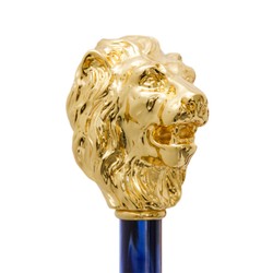Casa Padrino Paraguas de lujo hombre con león dorado - Apertura automática - 100% poliéster - Mango resina esmaltada oro - 95cm x 110cm Casa Padrino Paraguas de lujo hombre con león dorado - Apertura automática - 100% poliéster - Mango resina esmaltada oro - 95cm x 110cm