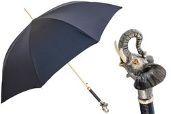 Casa Padrino Paraguas de lujo hombre Elefante - Apertura automática - 100% Poliéster - Mango de latón esmaltado - 95cm x 110cm