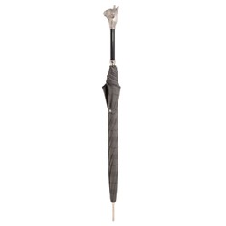 Casa Padrino Paraguas de lujo hombre Bulldog Gris - Apertura automática - 100% Poliéster - Mango de aluminio - 95cm x 110cm Casa Padrino Paraguas de lujo hombre Bulldog Gris - Apertura automática - 100% Poliéster - Mango de aluminio - 95cm x 110cm
