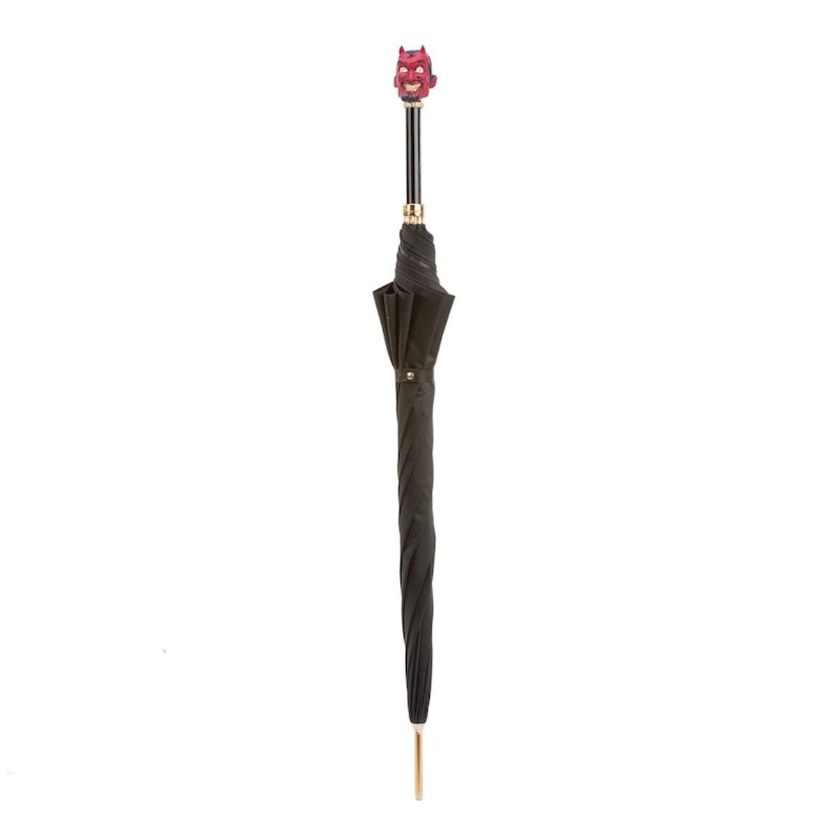 Casa Padrino Paraguas de lujo hombre Lucifer Rojo - Apertura automática - 100% Poliéster - Mango de latón esmaltado - 95cm Casa Padrino Paraguas de lujo hombre Lucifer Rojo - Apertura automática - 100% Poliéster - Mango de latón esmaltado - 95cm