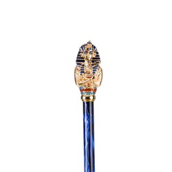 Casa Padrino Paraguas de lujo para hombre Tutankhamon - Apertura automática - 100% Poliéster - Mango de latón esmaltado - 97cm / 110cm