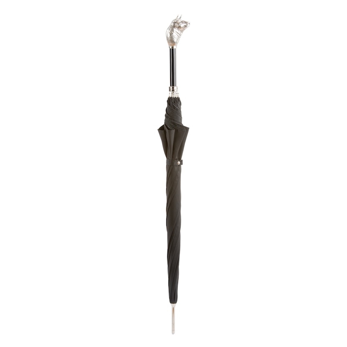 Casa Padrino Paraguas de Lujo para Hombre Toro - Hecho a mano en Italia, Mango de Latón, 95cm, 110cm Casa Padrino Paraguas de Lujo para Hombre Toro - Hecho a mano en Italia, Mango de Latón, 95cm, 110cm