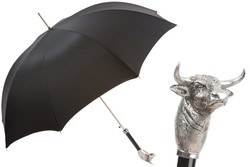 Casa Padrino Paraguas de Lujo para Hombre Toro - Hecho a mano en Italia, Mango de Latón, 95cm, 110cm Casa Padrino Paraguas de Lujo para Hombre Toro - Hecho a mano en Italia, Mango de Latón, 95cm, 110cm