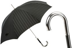 Casa Padrino Paraguas de lujo hombre Dandy a rayas - Hecho a mano en Italia, mango de latón, longitud 95cm, diámetro 110cm Casa Padrino Paraguas de lujo hombre Dandy a rayas - Hecho a mano en Italia, mango de latón, longitud 95cm, diámetro 110cm