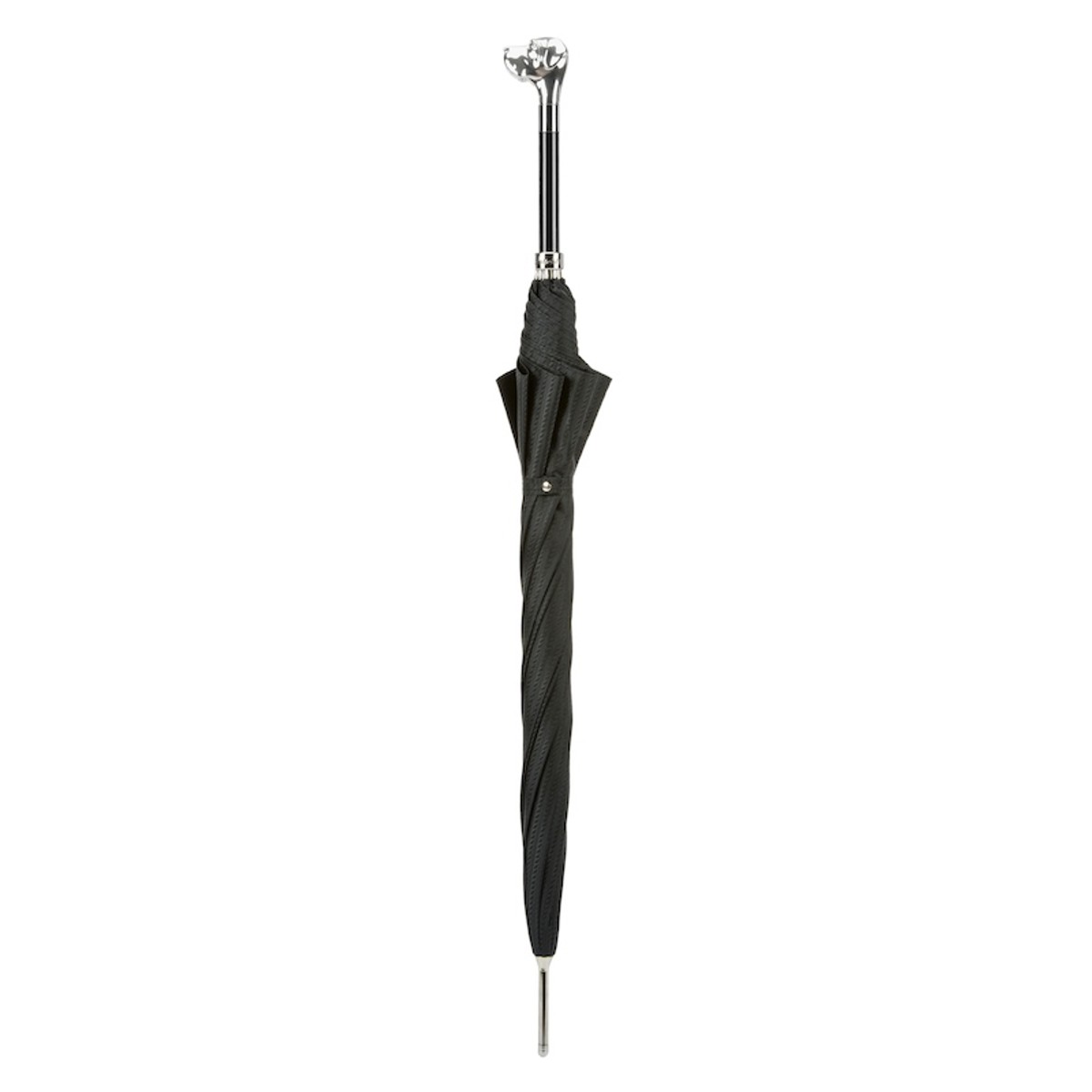Casa Padrino Paraguas de lujo hombre con mango Labrador plata - Apertura automática - 100% Poliéster - Resina esmaltada plata - 95cm x 110cm Casa Padrino Paraguas de lujo hombre con mango Labrador plata - Apertura automática - 100% Poliéster - Resina esmaltada plata - 95cm x 110cm