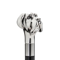 Casa Padrino Paraguas de lujo hombre con mango Labrador plata - Apertura automática - 100% Poliéster - Resina esmaltada plata - 95cm x 110cm Casa Padrino Paraguas de lujo hombre con mango Labrador plata - Apertura automática - 100% Poliéster - Resina esmaltada plata - 95cm x 110cm